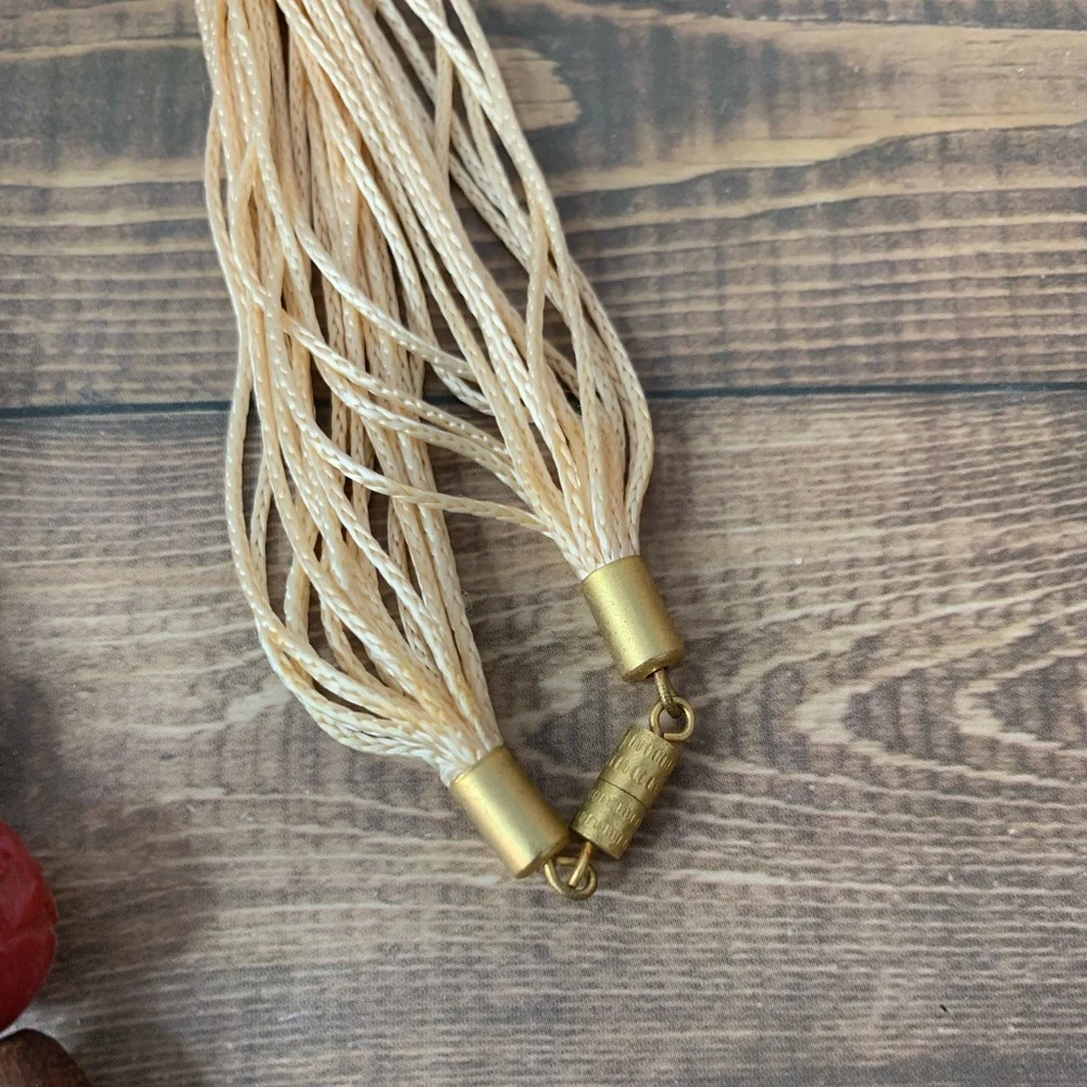 Bohemian Vintage Multi-strand Wood Beaded Necklace